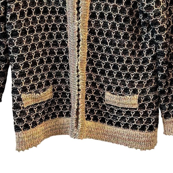 Roz & Ali Women's M Open Front Cardigan with Metallic Threading - Picture 5 of 10
